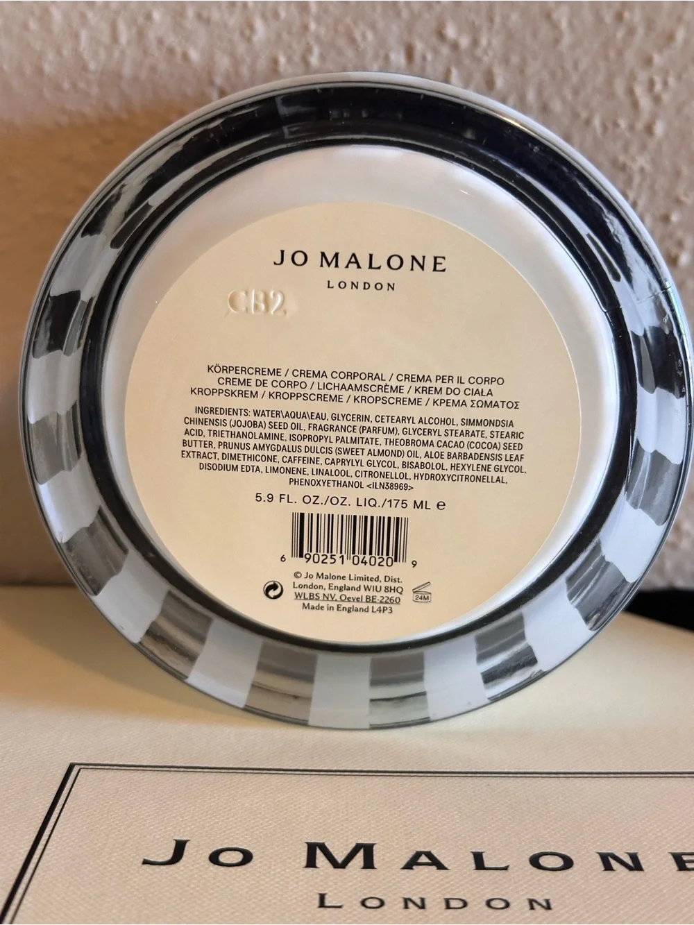 Jo Malone Blackberry & Bay Body cream 5.9 FL. 175 ML.